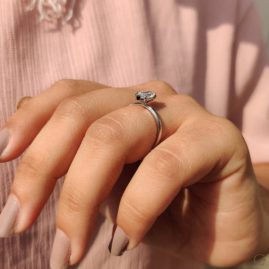 Marquise Cut Diamond Ring In Solitaire Setting