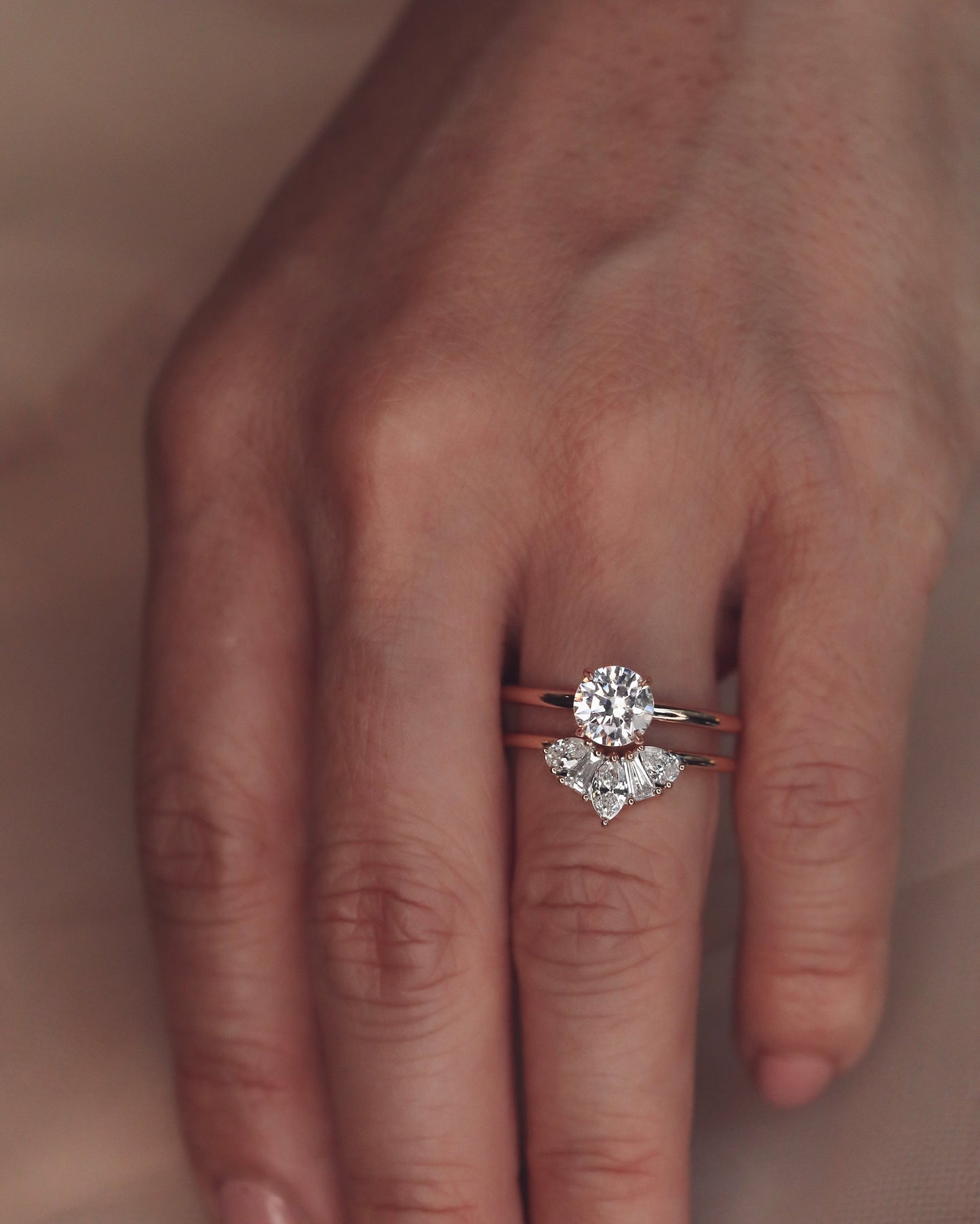 0.45 TCW Pear, Tapered Baguette & Marquise Shaped Multi Stone Moissanite Wedding Band