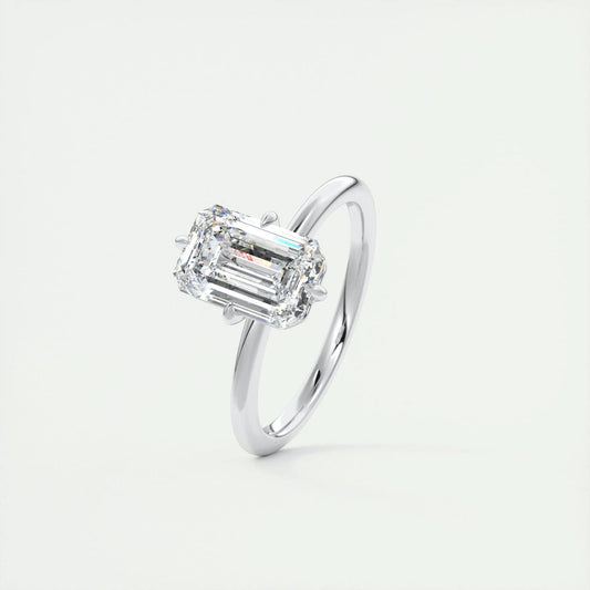 1.91 CT Emerald Moissanite Solitaire Engagement Ring (US Size 7.25 Ready To Ship)