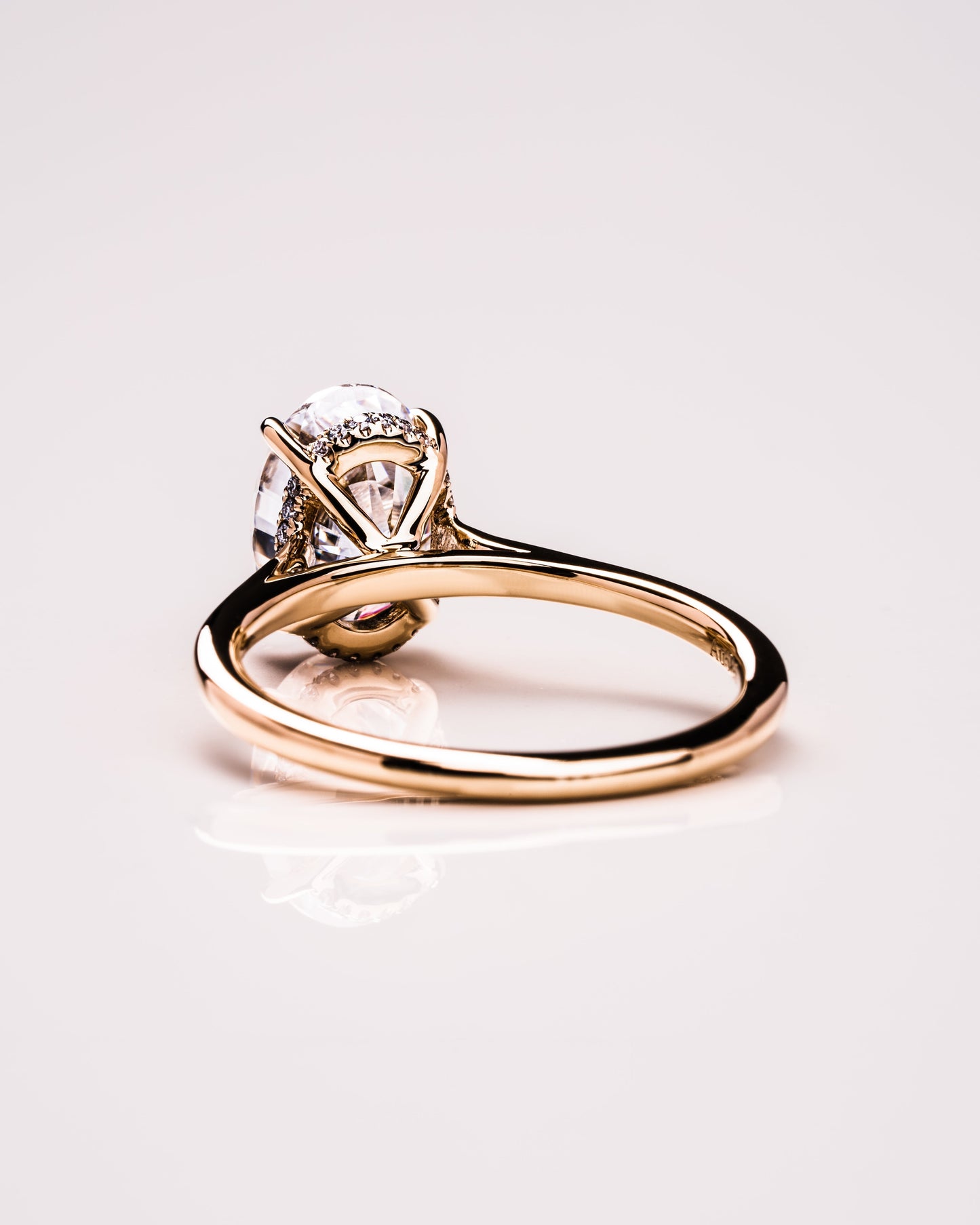 2.72 CT Oval Cut Hidden Halo Setting Moissanite Engagement Ring