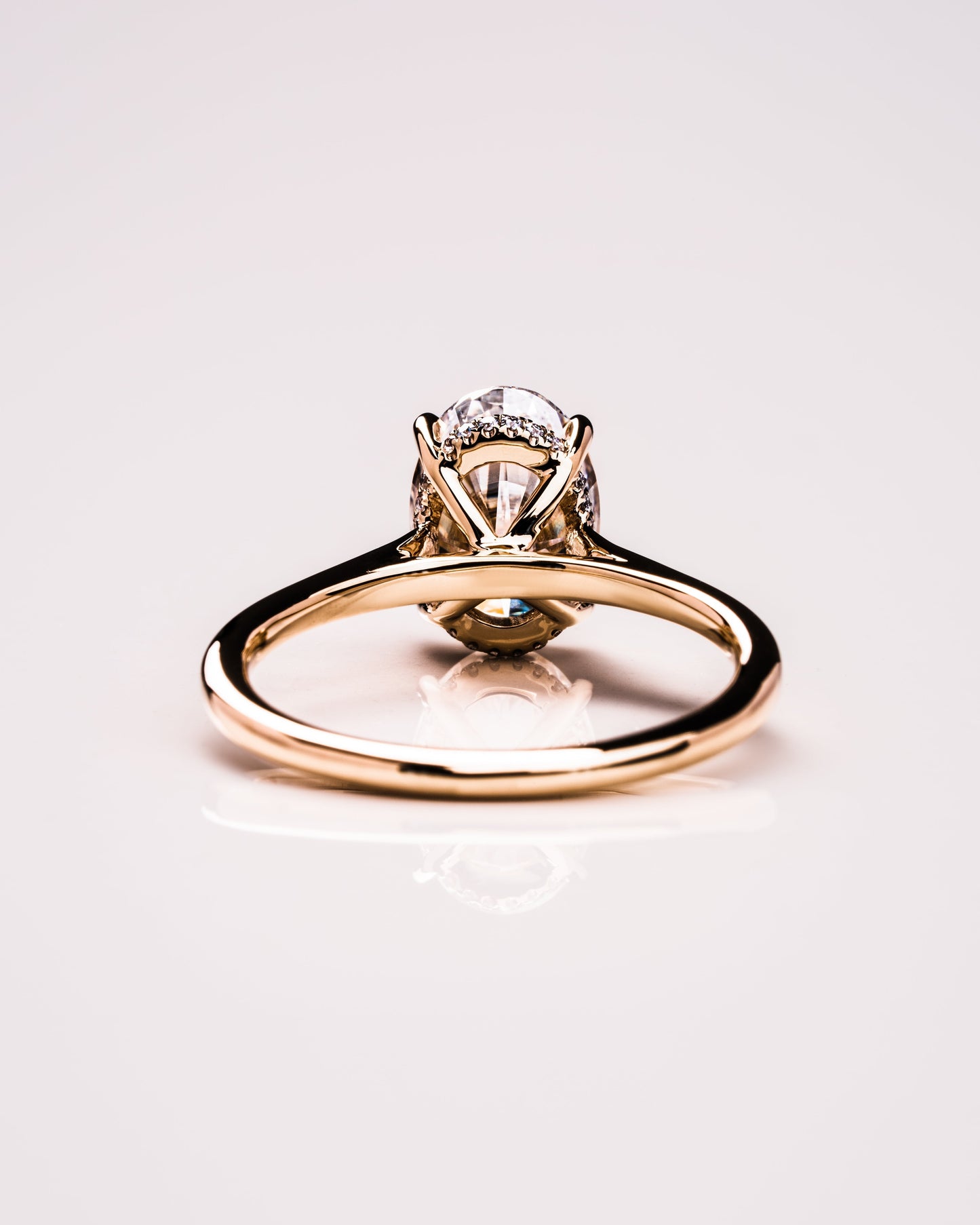 2.72 CT Oval Cut Hidden Halo Setting Moissanite Engagement Ring