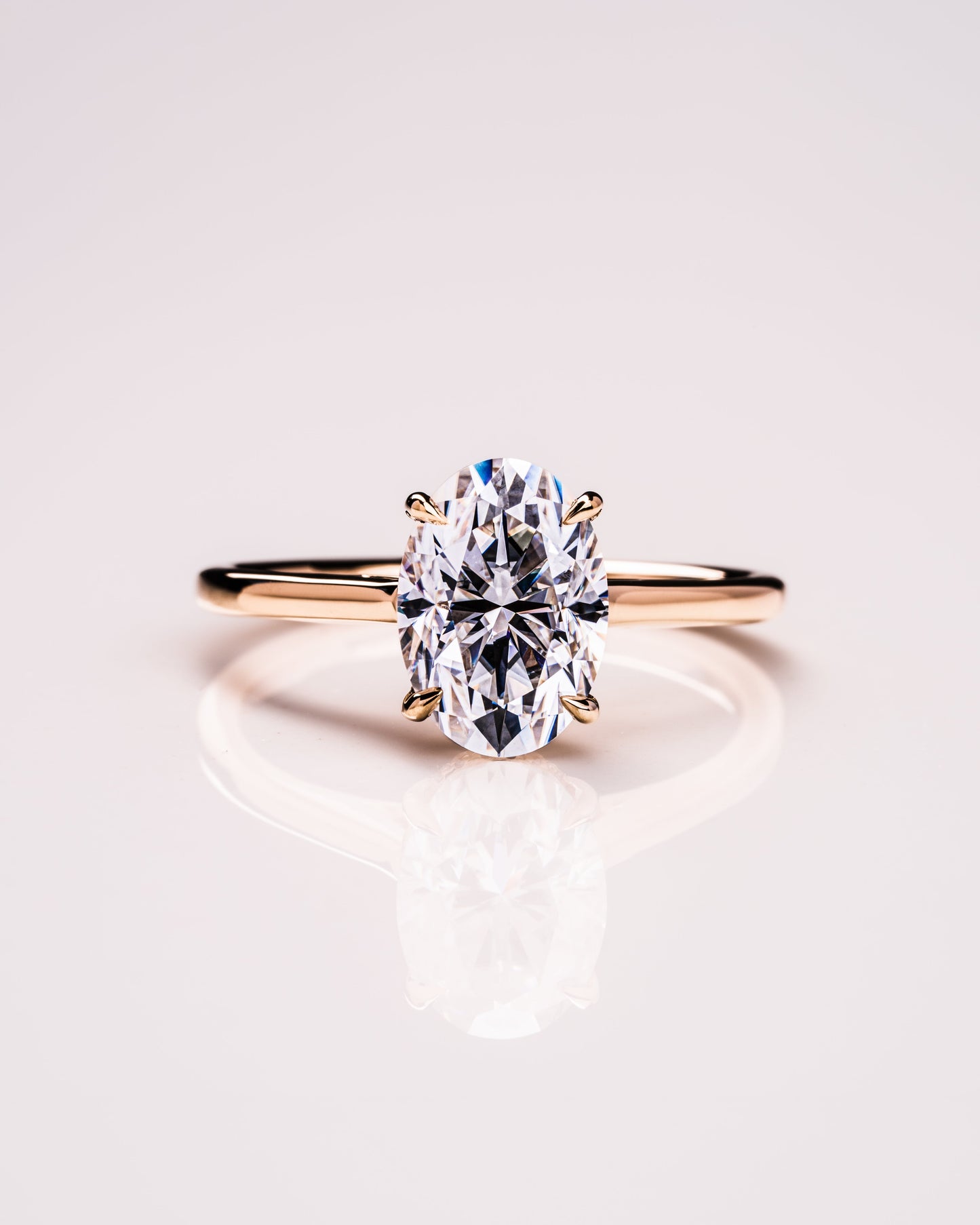 2.72 CT Oval Cut Hidden Halo Setting Moissanite Engagement Ring