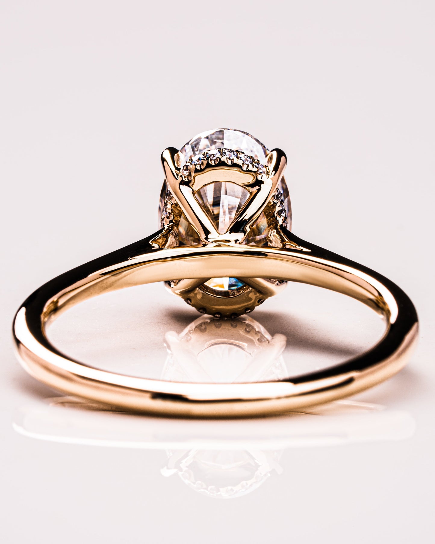 2.72 CT Oval Cut Hidden Halo Setting Moissanite Engagement Ring