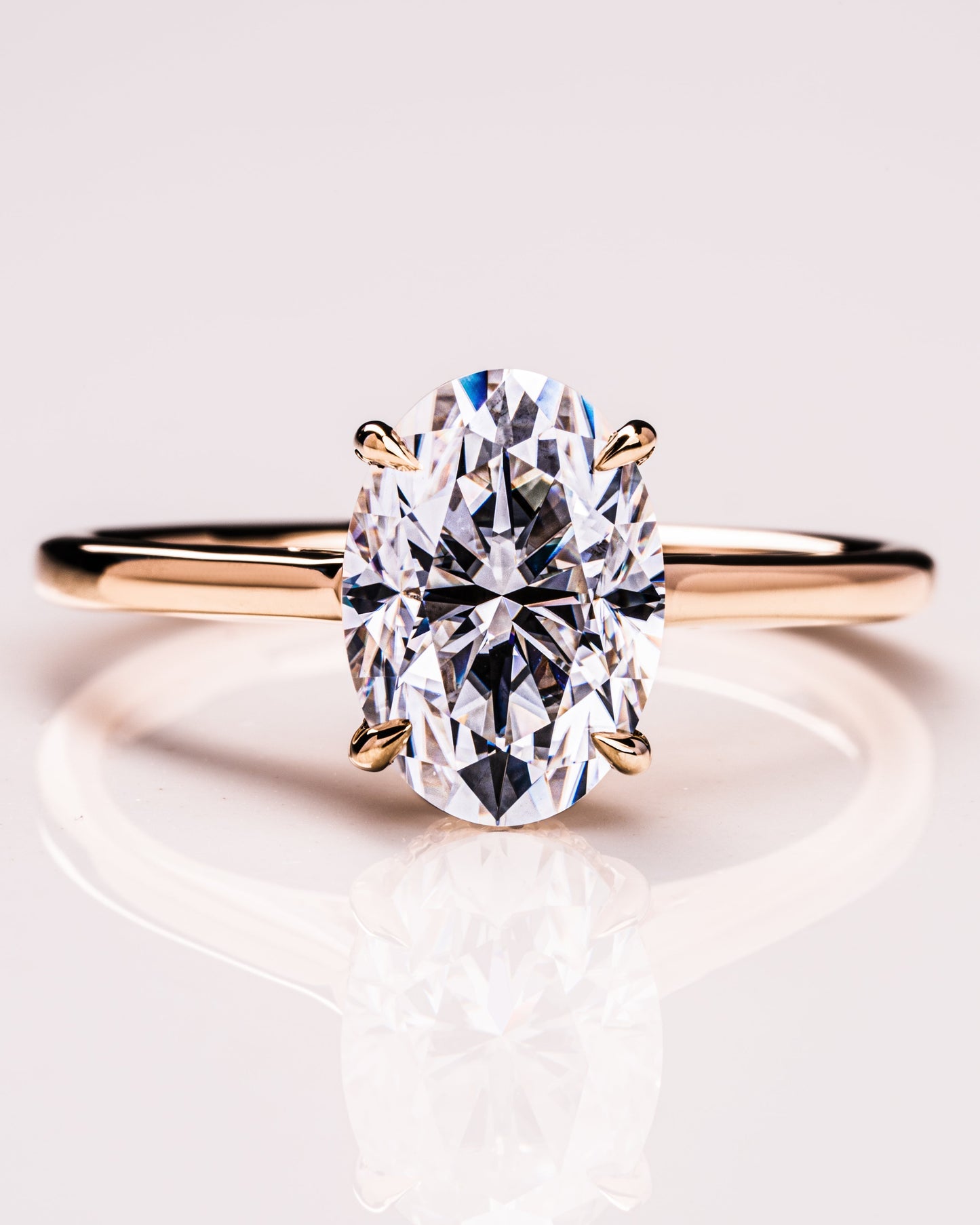 2.72 CT Oval Cut Hidden Halo Setting Moissanite Engagement Ring