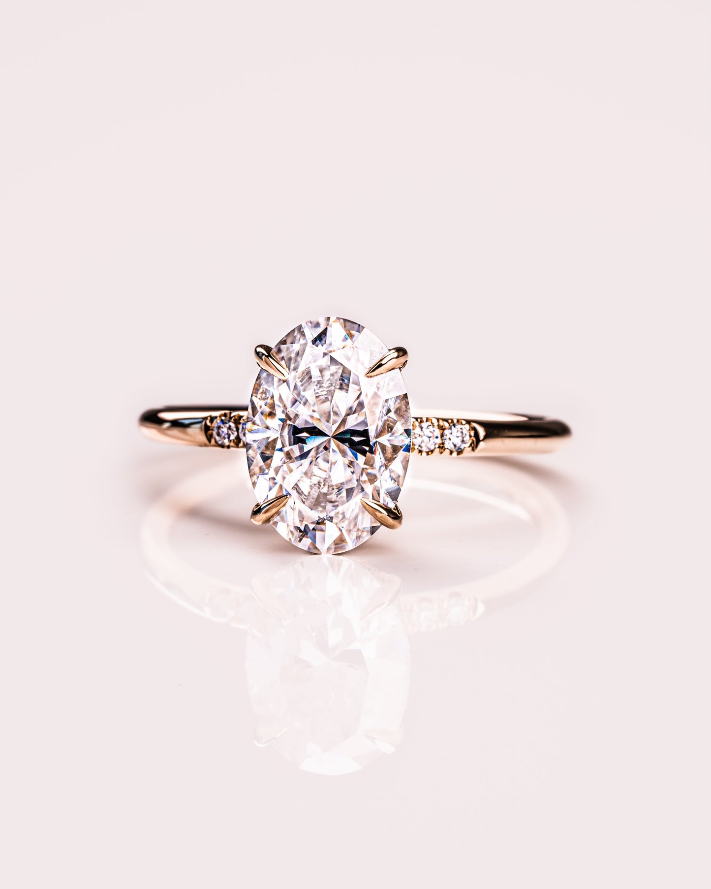 2.72 CT Oval Cut Hidden Halo Setting Moissanite Engagement Ring