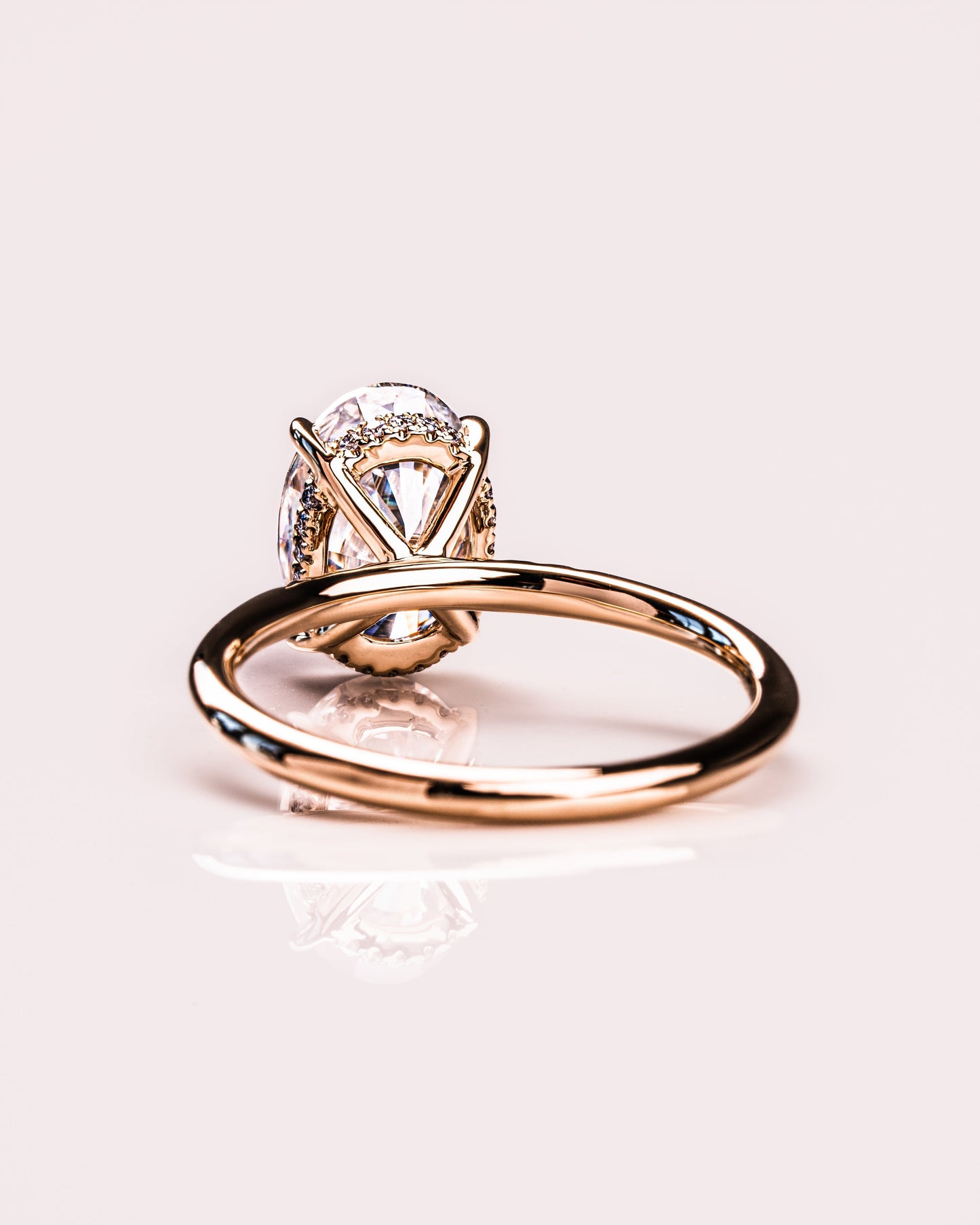 2.72 CT Oval Cut Hidden Halo Setting Moissanite Engagement Ring