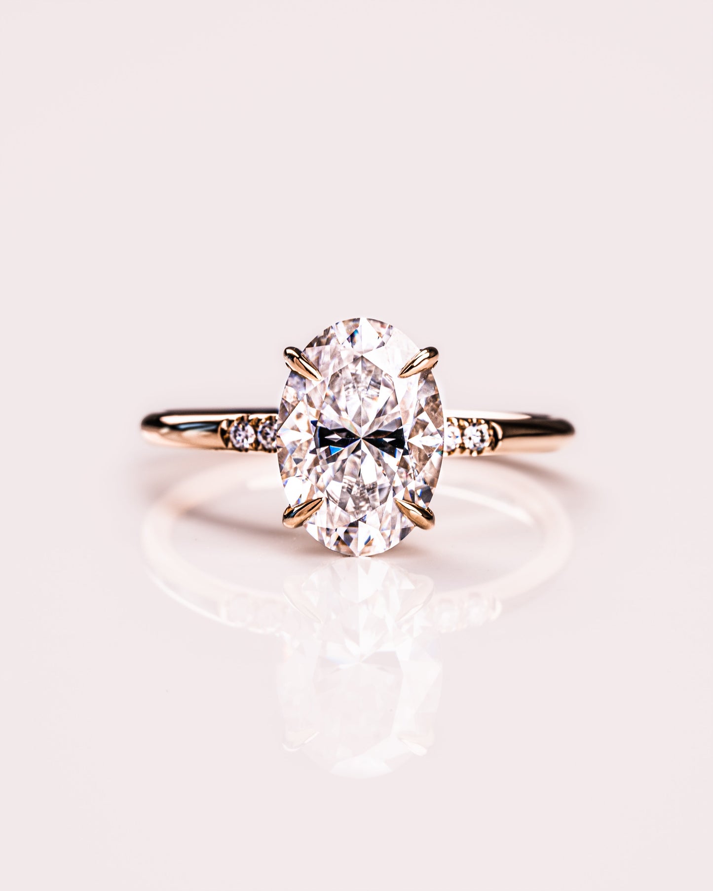 2.72 CT Oval Cut Hidden Halo Setting Moissanite Engagement Ring
