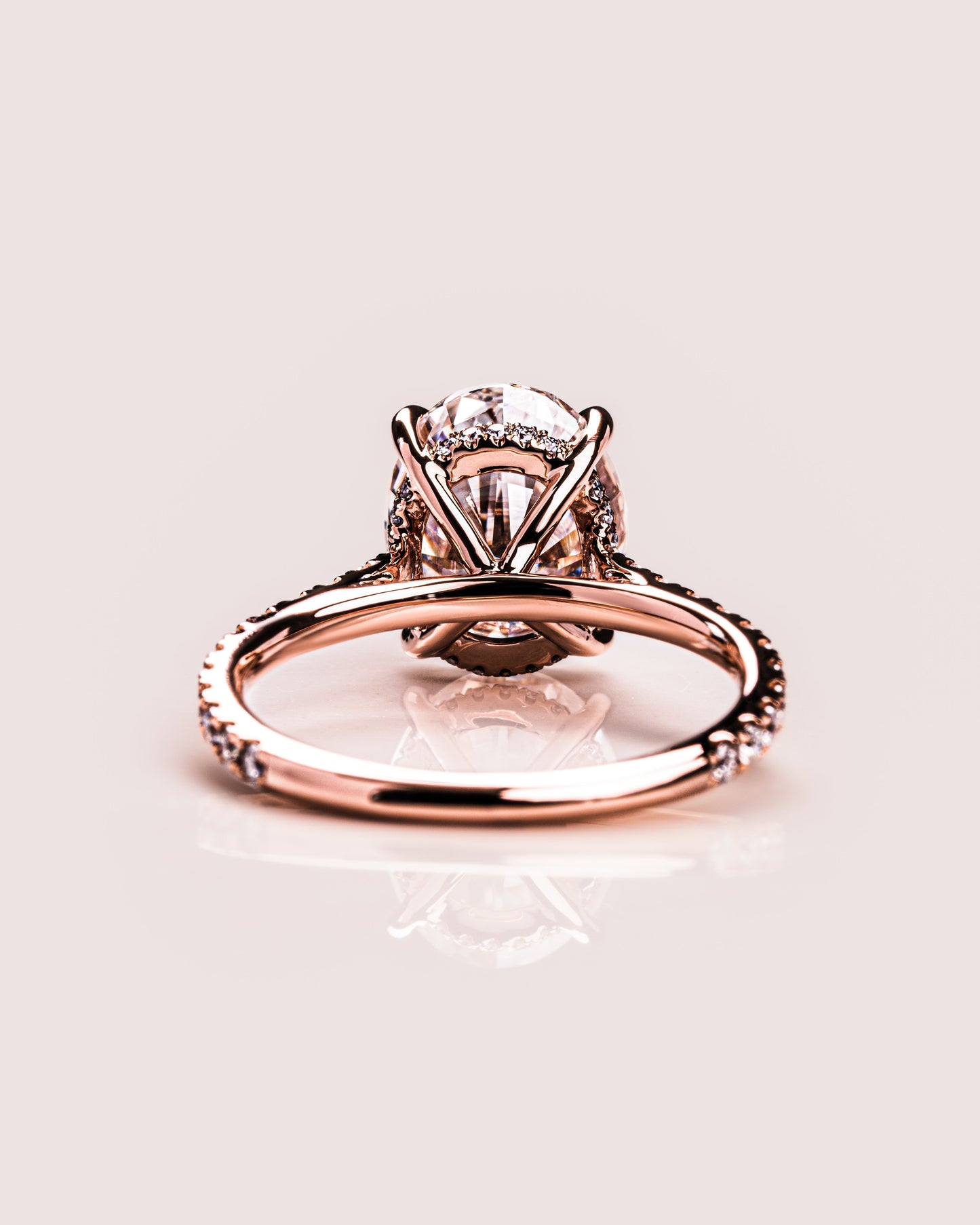 2.72 CT Oval Cut Hidden Halo & Pave Setting Moissanite Engagement Ring
