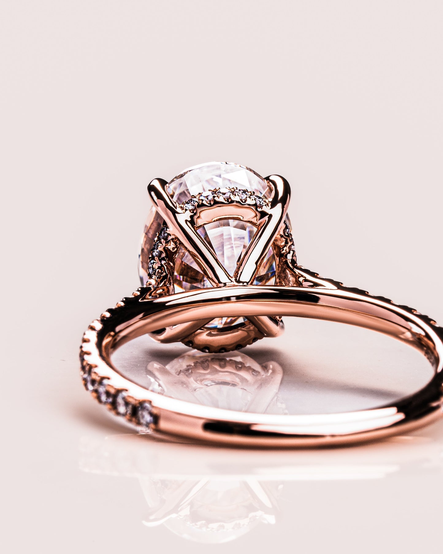 2.72 CT Oval Cut Hidden Halo & Pave Setting Moissanite Engagement Ring