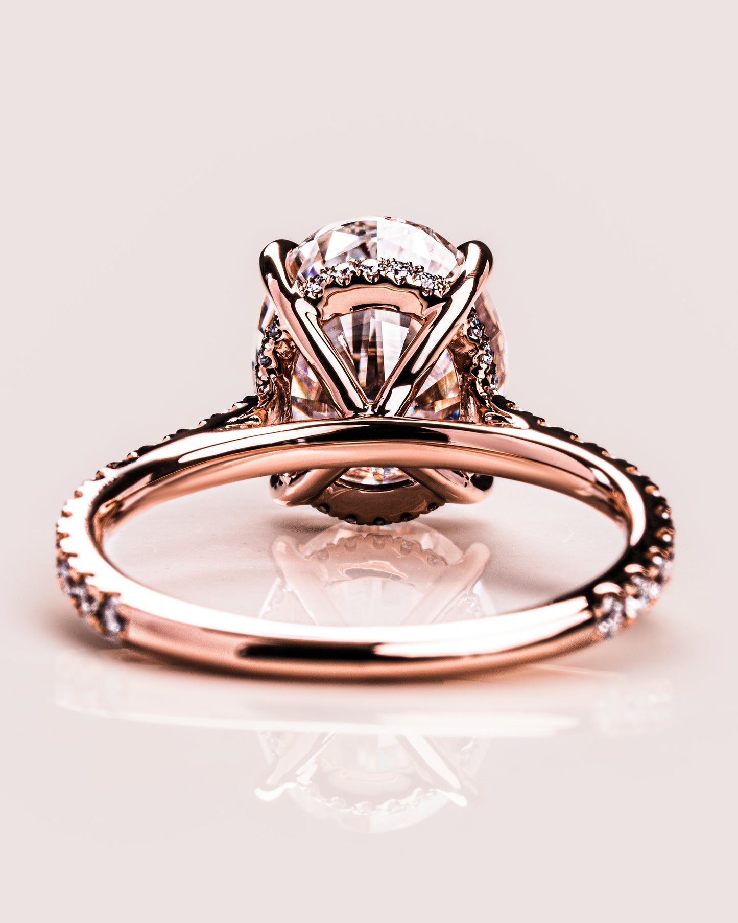 2.72 CT Oval Cut Hidden Halo & Pave Setting Moissanite Engagement Ring