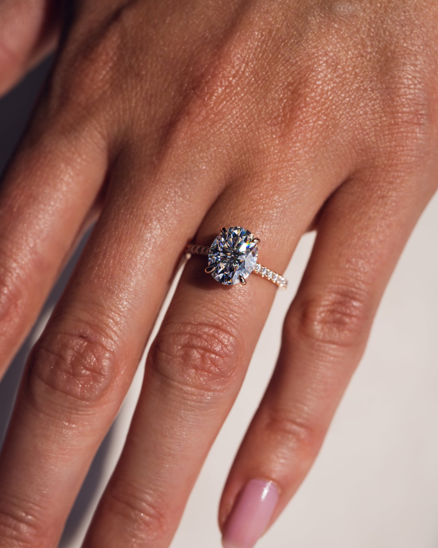 2.72 CT Oval Cut Hidden Halo & Pave Setting Moissanite Engagement Ring