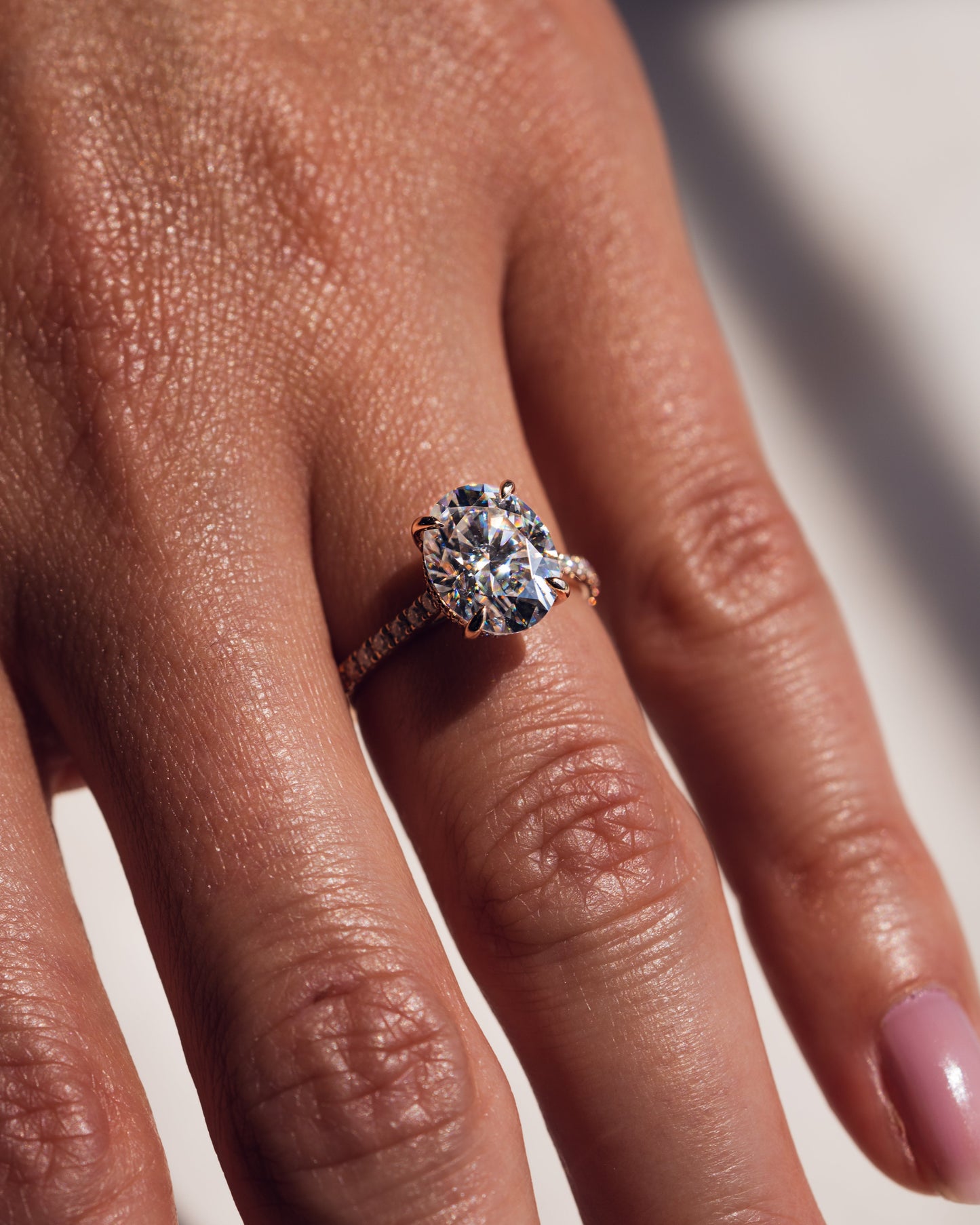 2.72 CT Oval Cut Hidden Halo & Pave Setting Moissanite Engagement Ring