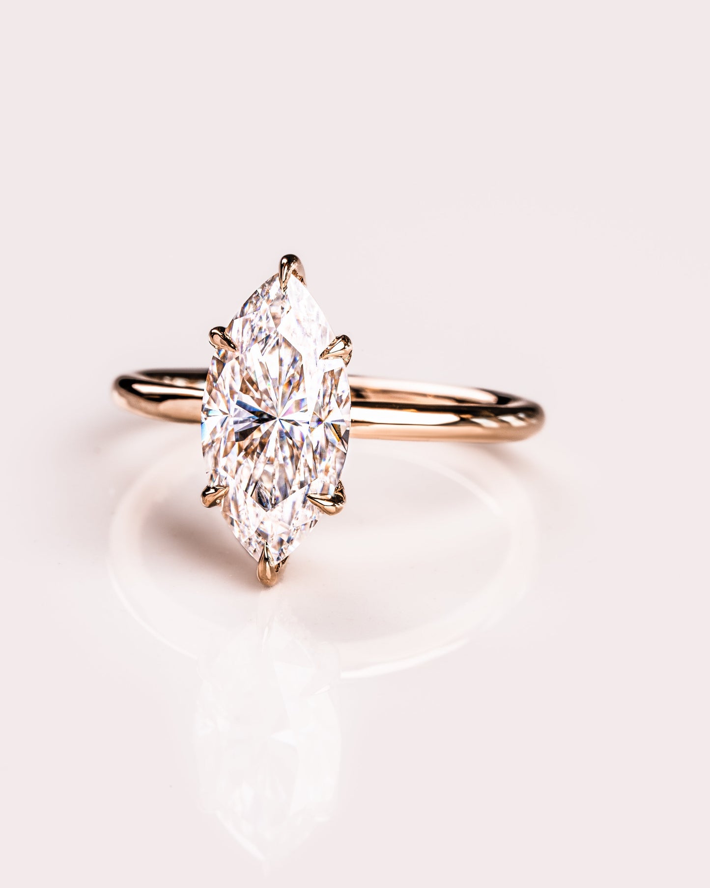 1.56 CT Marquise Cut Moissanite Engagement Ring With Hidden Halo Setting