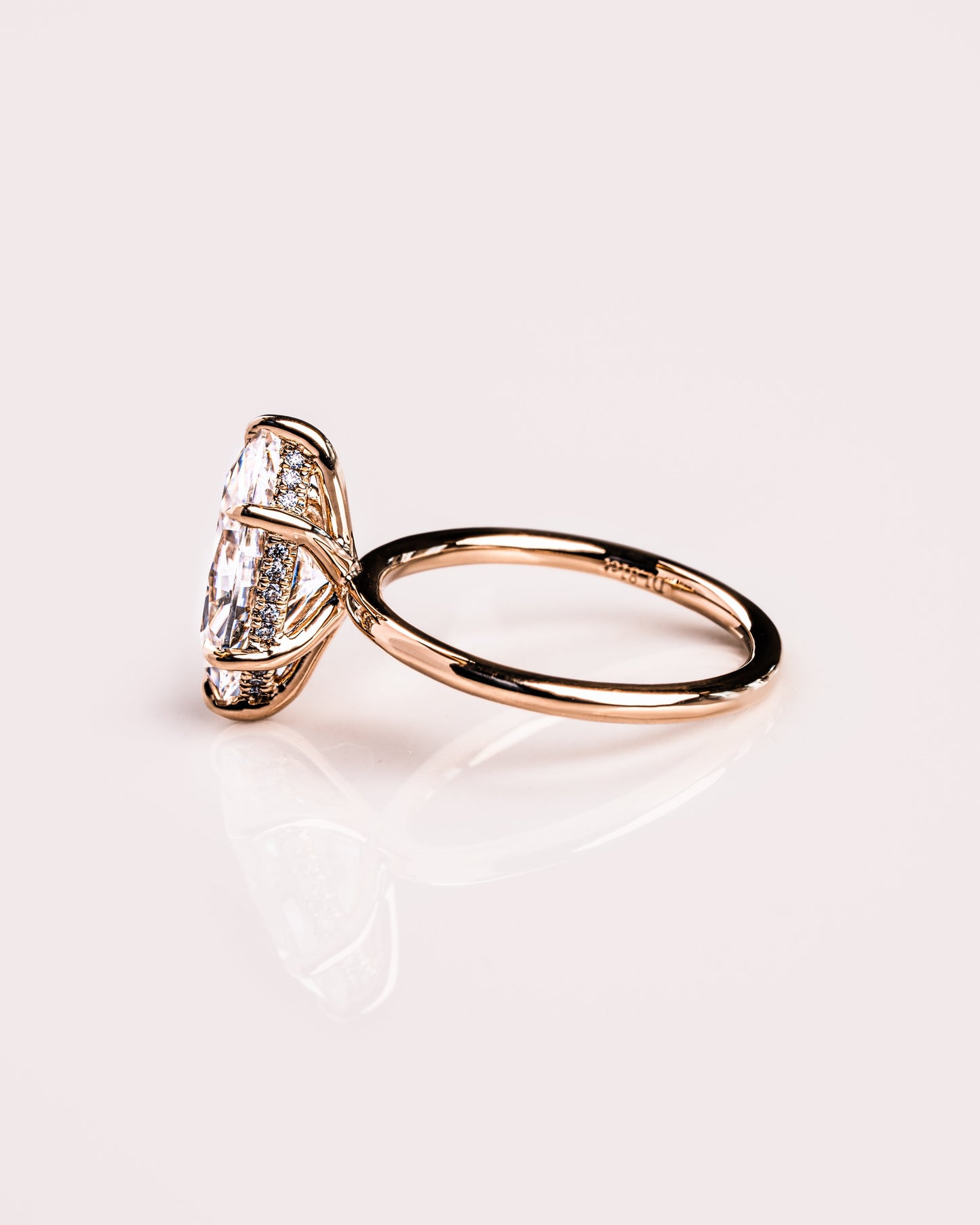 1.56 CT Marquise Cut Moissanite Engagement Ring With Hidden Halo Setting