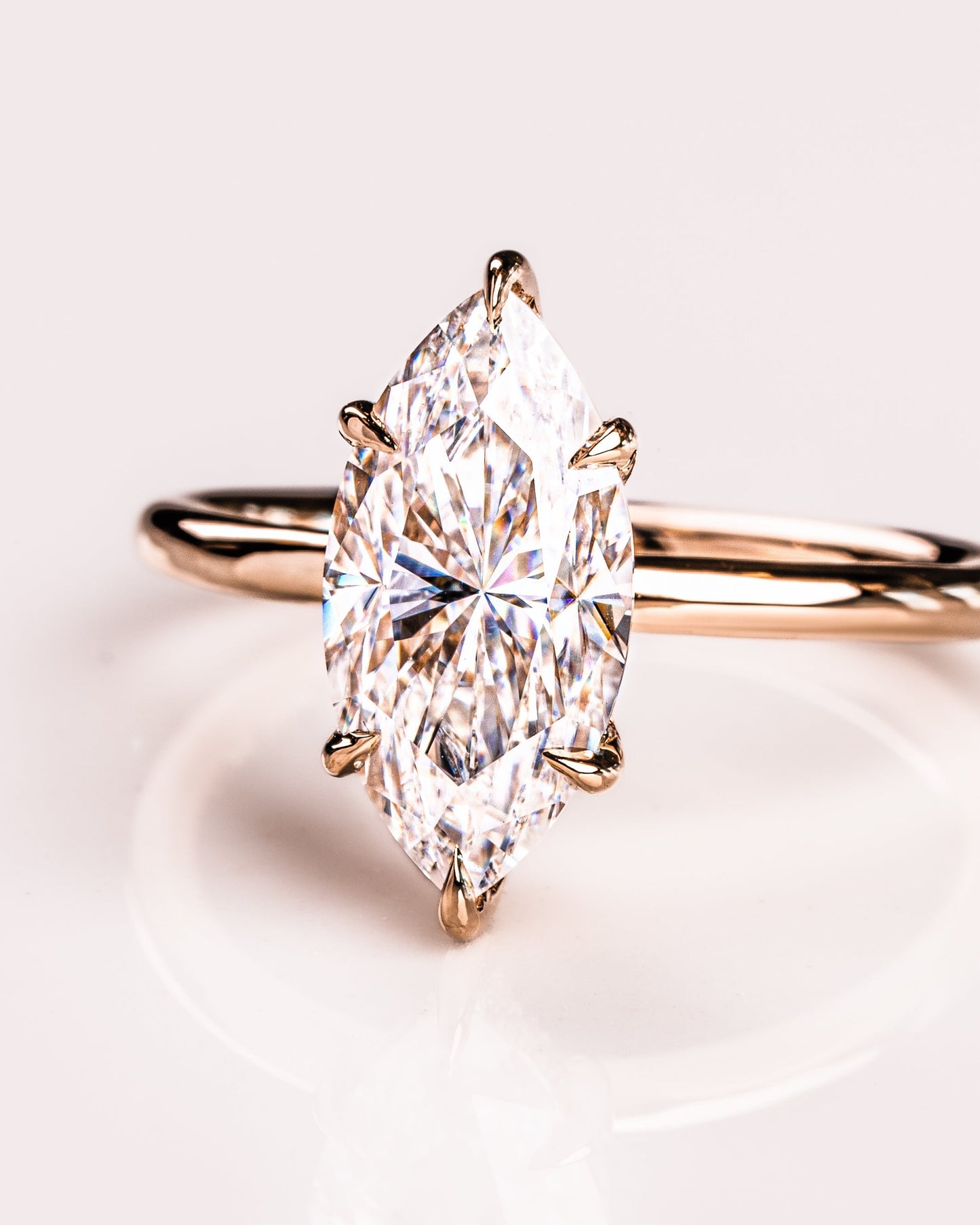 1.56 CT Marquise Cut Moissanite Engagement Ring With Hidden Halo Setting