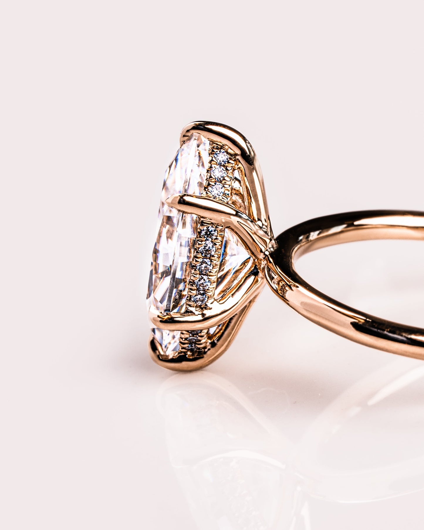 1.56 CT Marquise Cut Moissanite Engagement Ring With Hidden Halo Setting