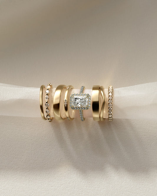 2 CT Radiant Cut Halo and Pave Moissanite Diamond Engagement Ring