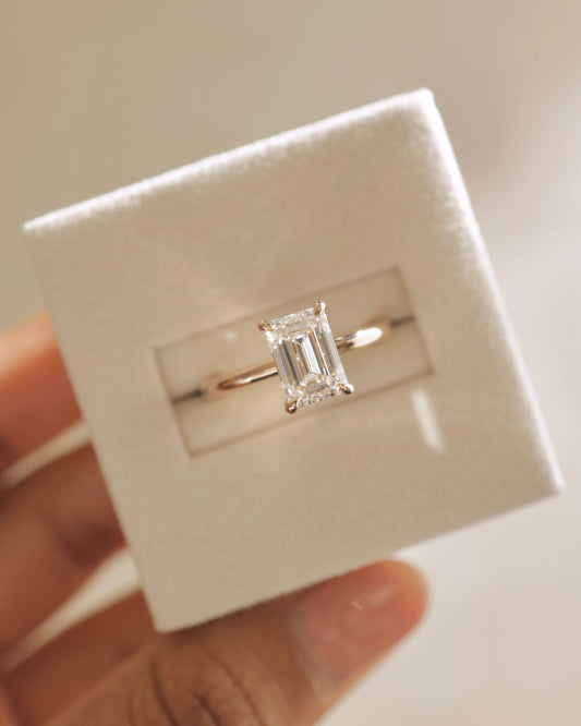 2 CT Asscher Lab Grown Diamond Solitaire Engagement Ring