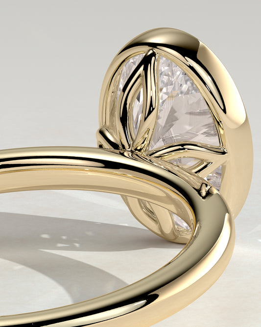 2 CT Oval Bezel & Solitaire Moissanite Engagement Ring