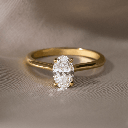 Marquise Shaped Three Stone Lab Grown Diamond Engagement Ring