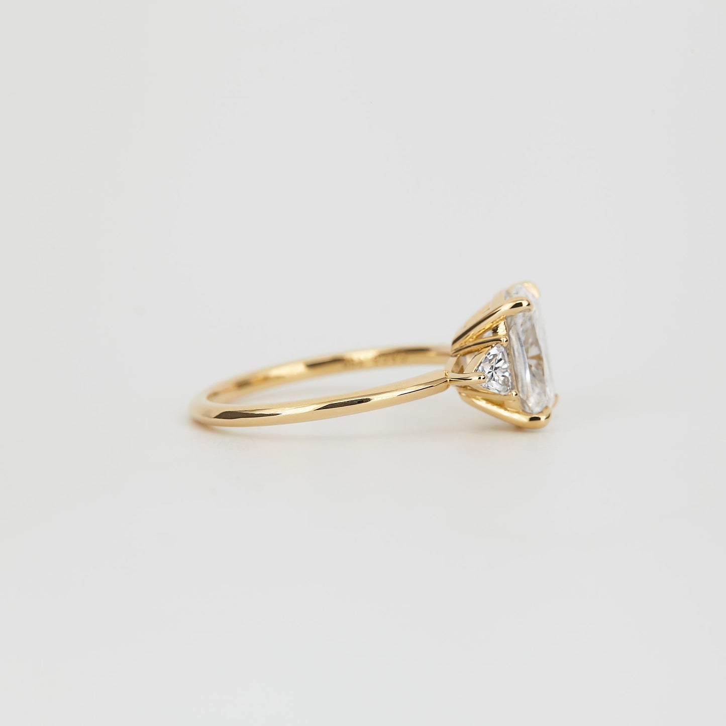 2.5 CT Cushion Shaped Three Stone Moissanite Engagement Ring
