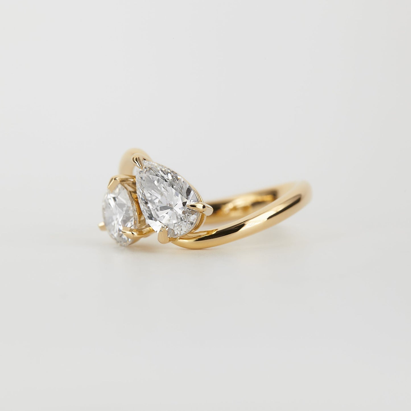 2.06 TCW Pear & Round Shaped Toi Et Moi Moissanite Engagement Ring