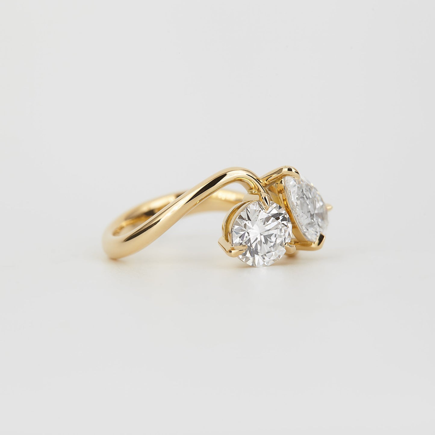 2.06 TCW Pear & Round Shaped Toi Et Moi Moissanite Engagement Ring