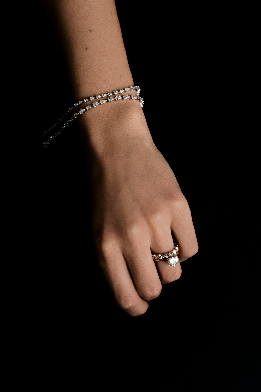 4.5 TCW Pear East-West Stones Moissanite Diamond Tennis Bracelet