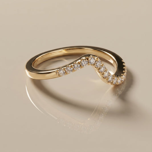 0.13 TCW Round Twisted Moissanite Wedding Band