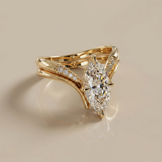 1.0 CT Round Solitaire Moissanite Diamond Bridal Ring Set