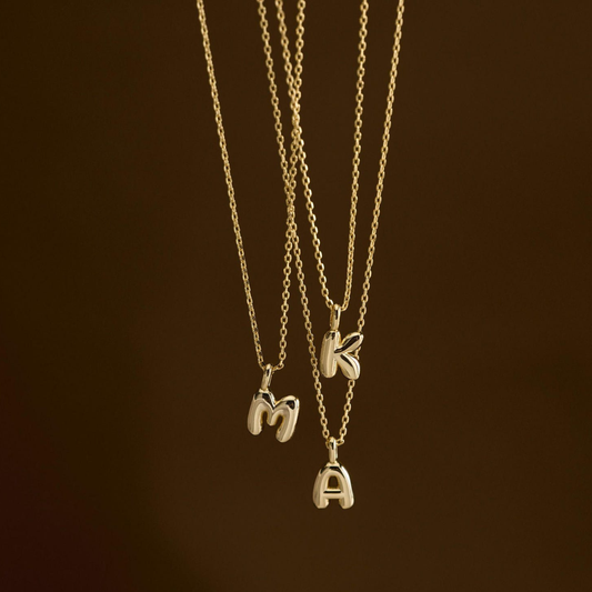 Custom Bubble Initial Necklace