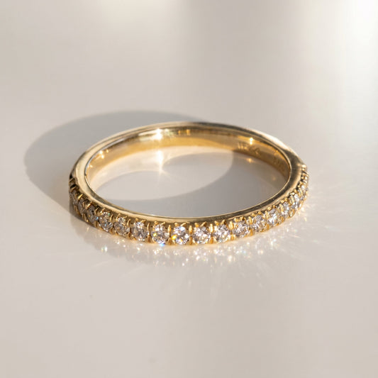 0.13 TCW Round Twisted Moissanite Wedding Band