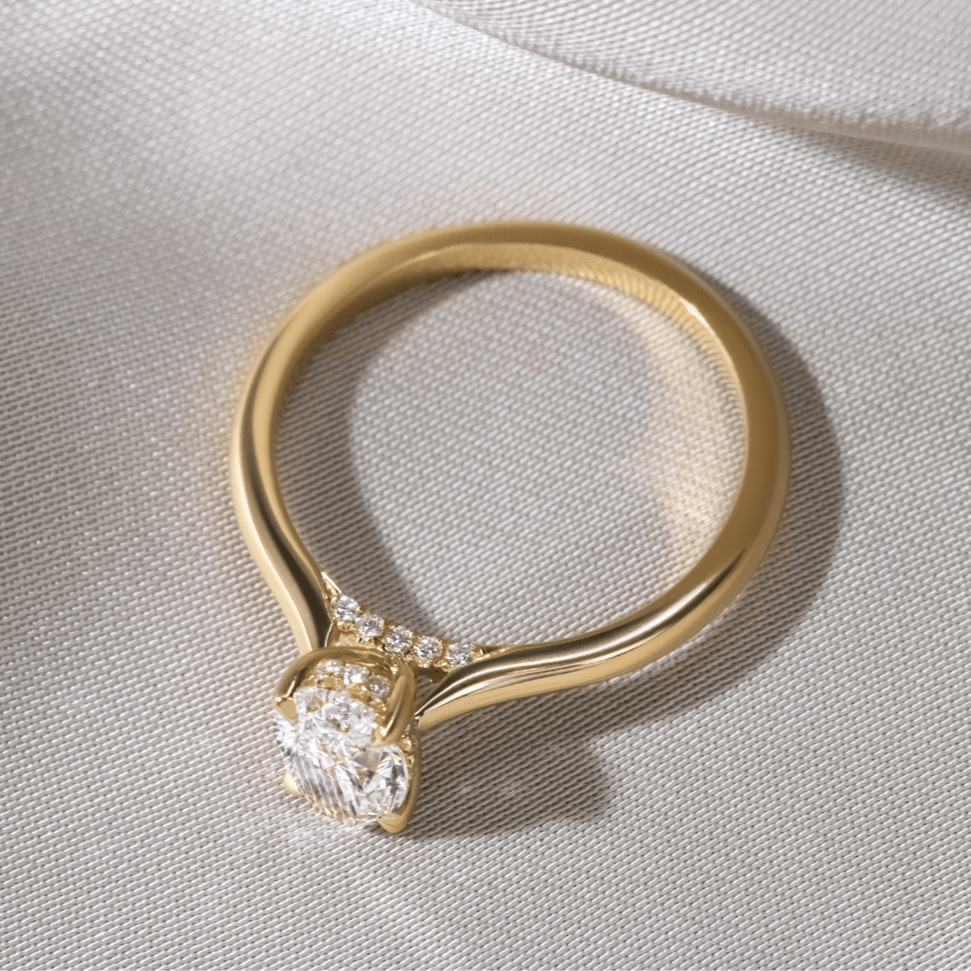 Marquise Shaped Three Stone Lab Grown Diamond Engagement Ring