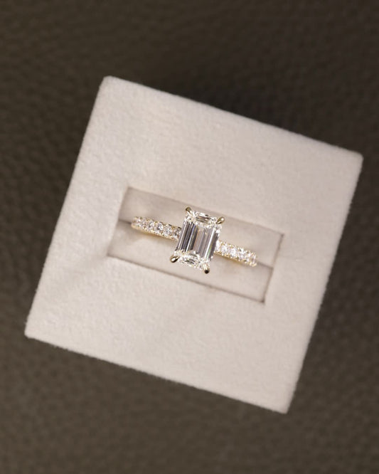 2 CT Asscher Lab Grown Diamond Solitaire Engagement Ring