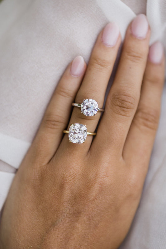 3.0 CT Round Solitaire Moissanite Engagement Ring 6