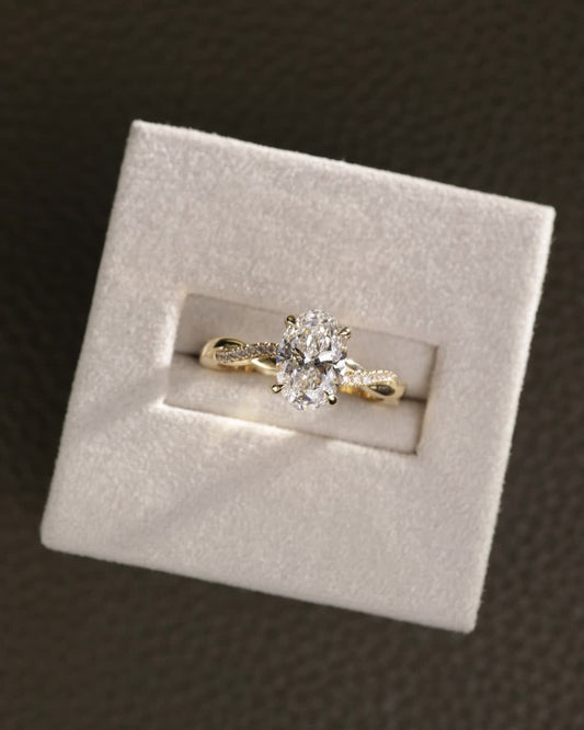 2 CT Asscher Lab Grown Diamond Solitaire Engagement Ring