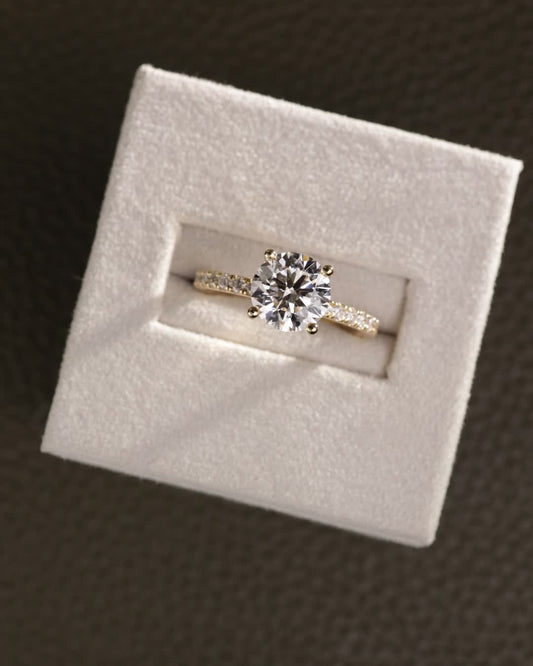 2 CT Asscher Lab Grown Diamond Solitaire Engagement Ring
