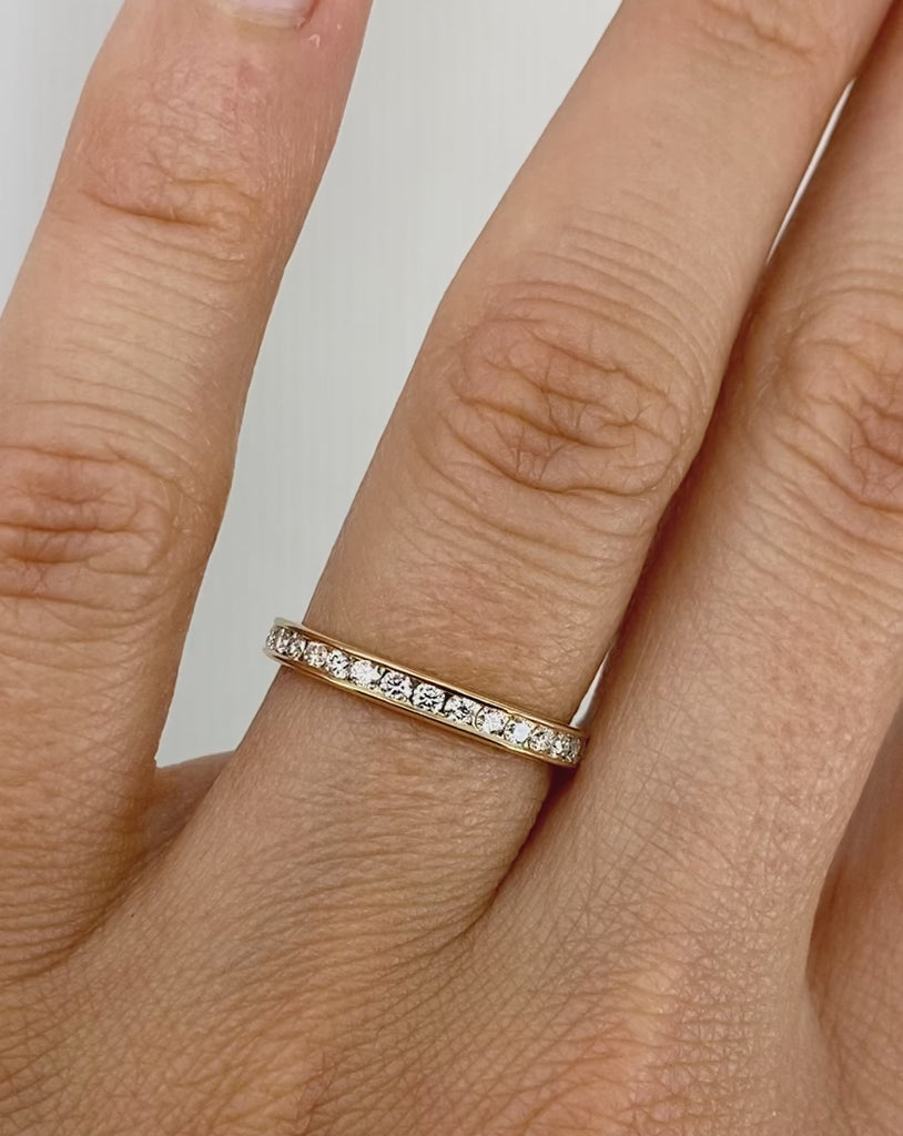 0.32 TCW Round Shaped Half Eternity Moissanite Wedding Band