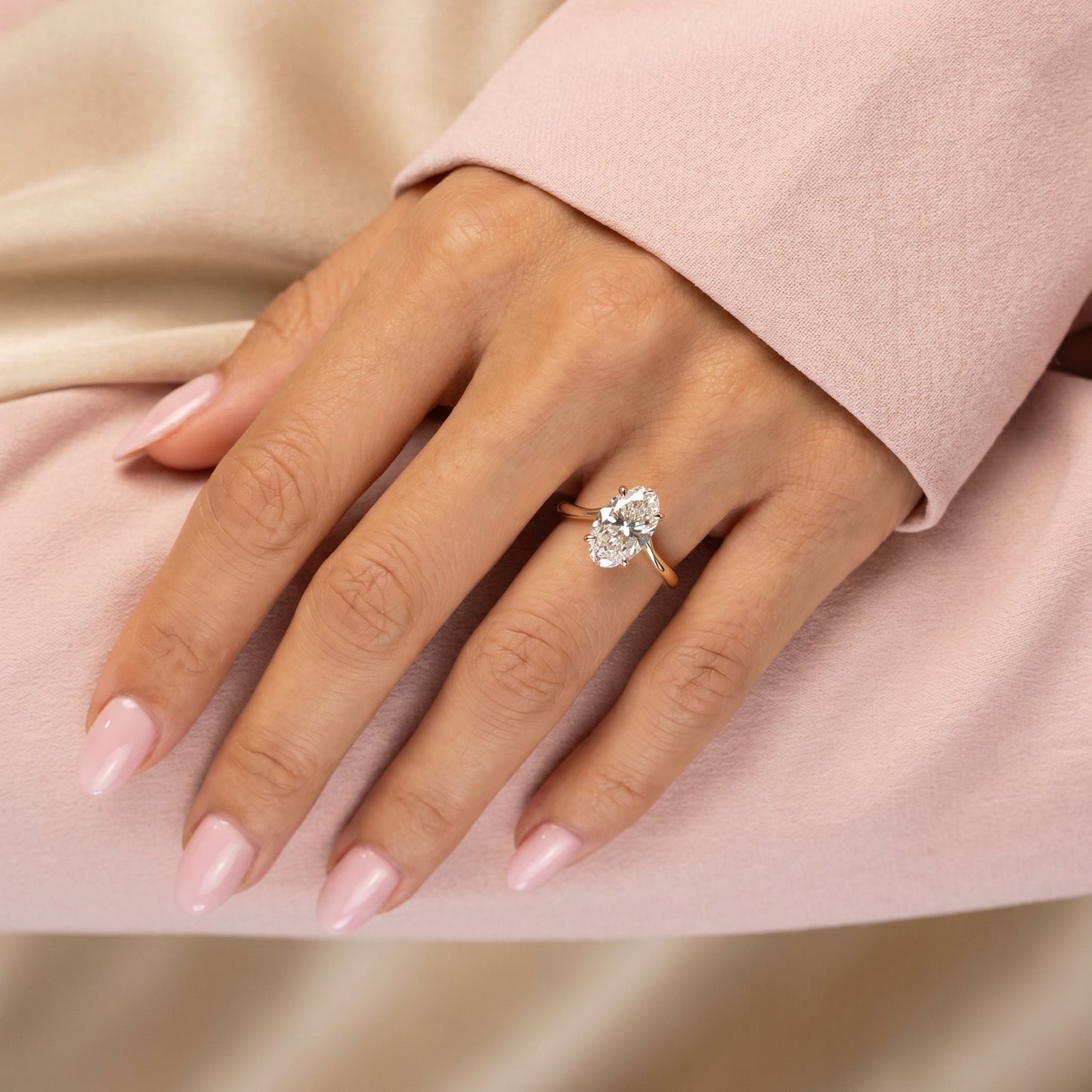 Oval Solitaire Engagement Ring – 2 CT Moissanite Diamond