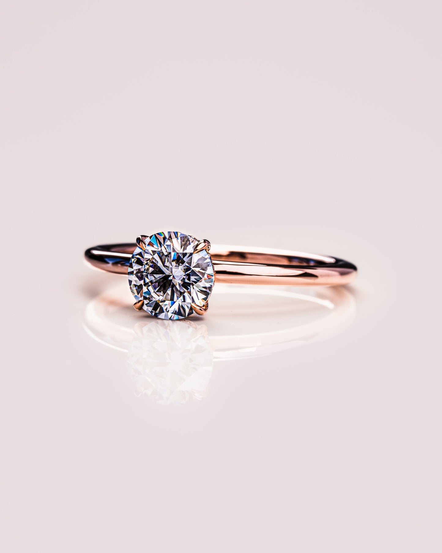 1.60 CT Round Cut Moissanite Engagement Ring With Hidden Halo Setting