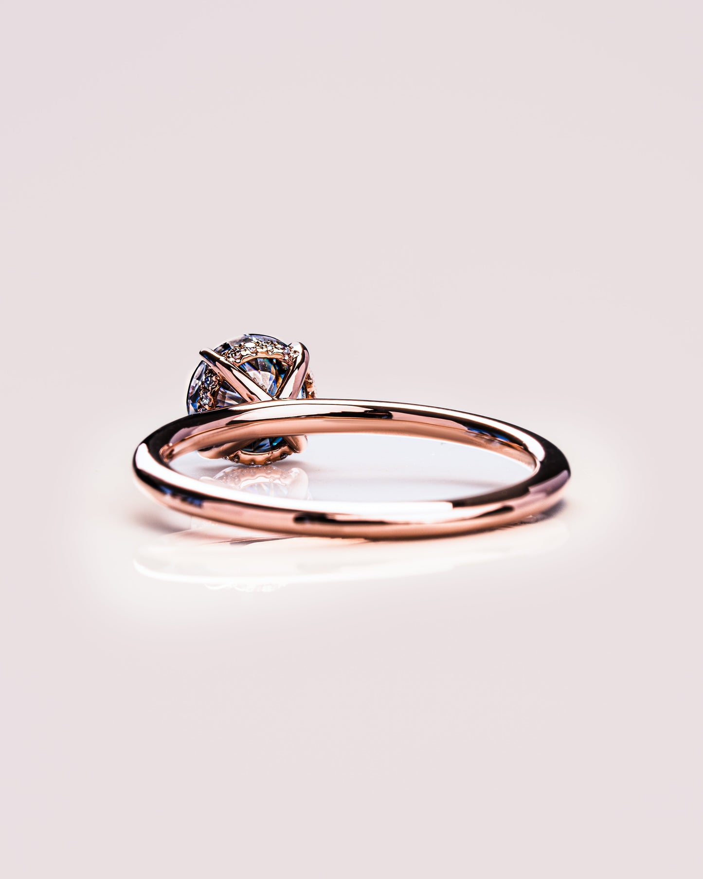 1.60 CT Round Cut Moissanite Engagement Ring With Hidden Halo Setting