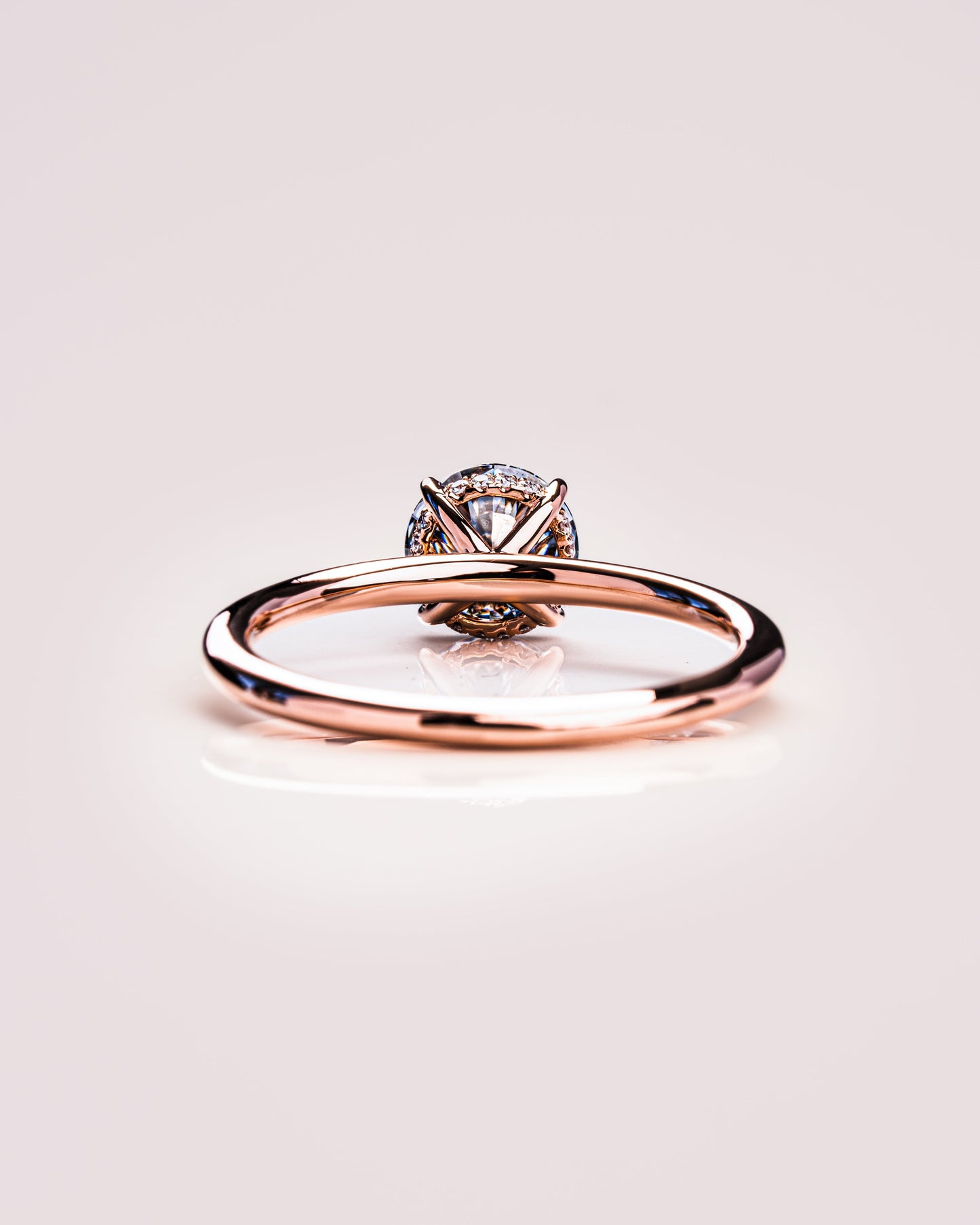 1.60 CT Round Cut Moissanite Engagement Ring With Hidden Halo Setting