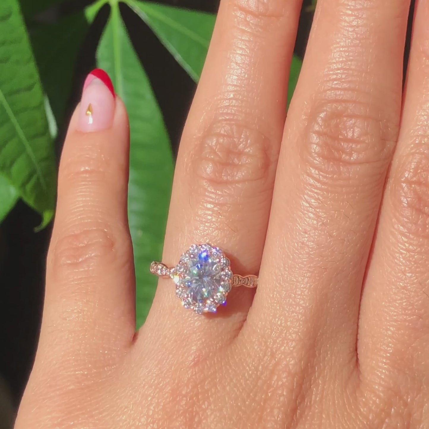 1.5 CT Oval Cut Vintage Style Moissanite Bridal Ring Set