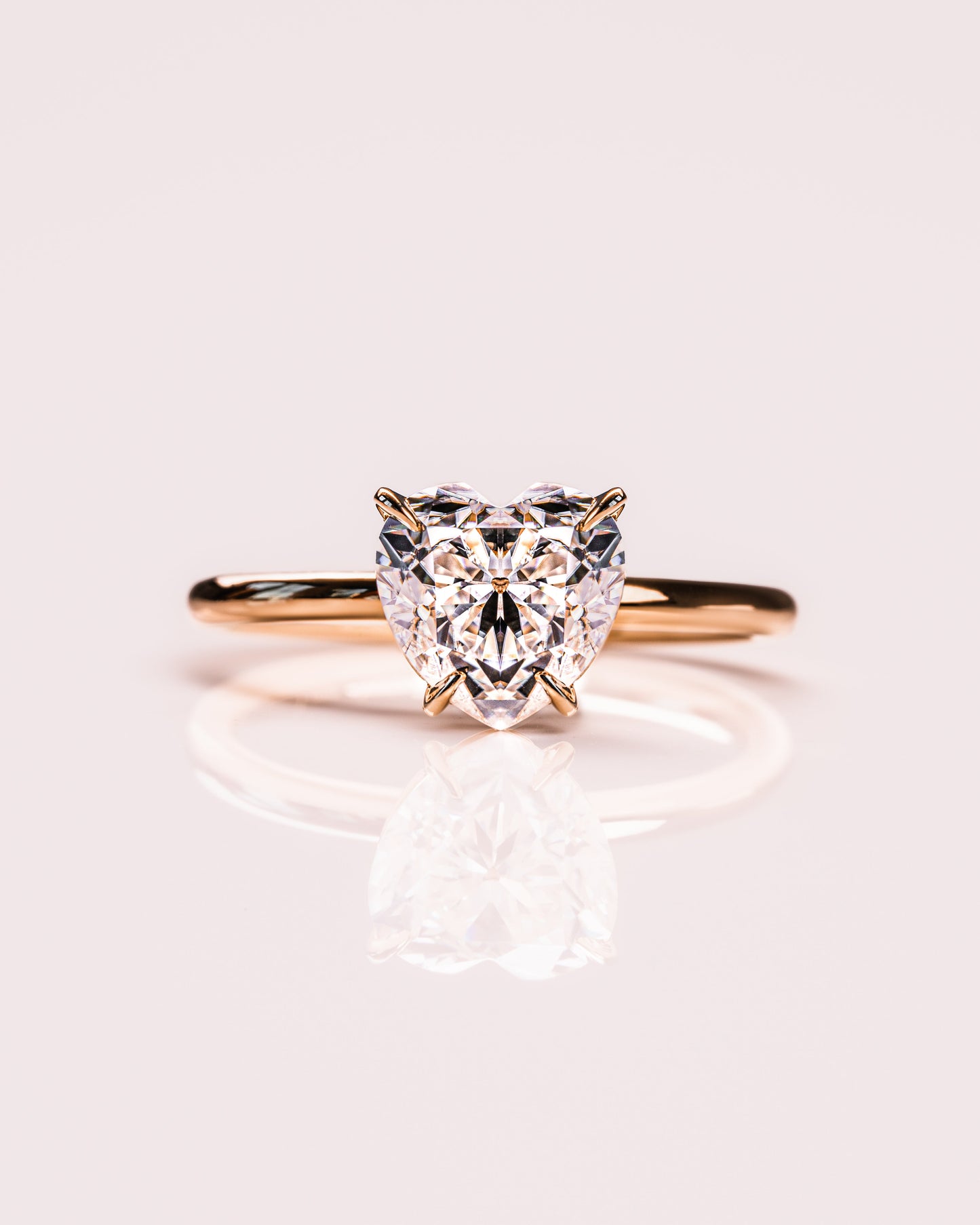 2.0 CT Heart Cut Solitaire Moissanite Engagement Ring
