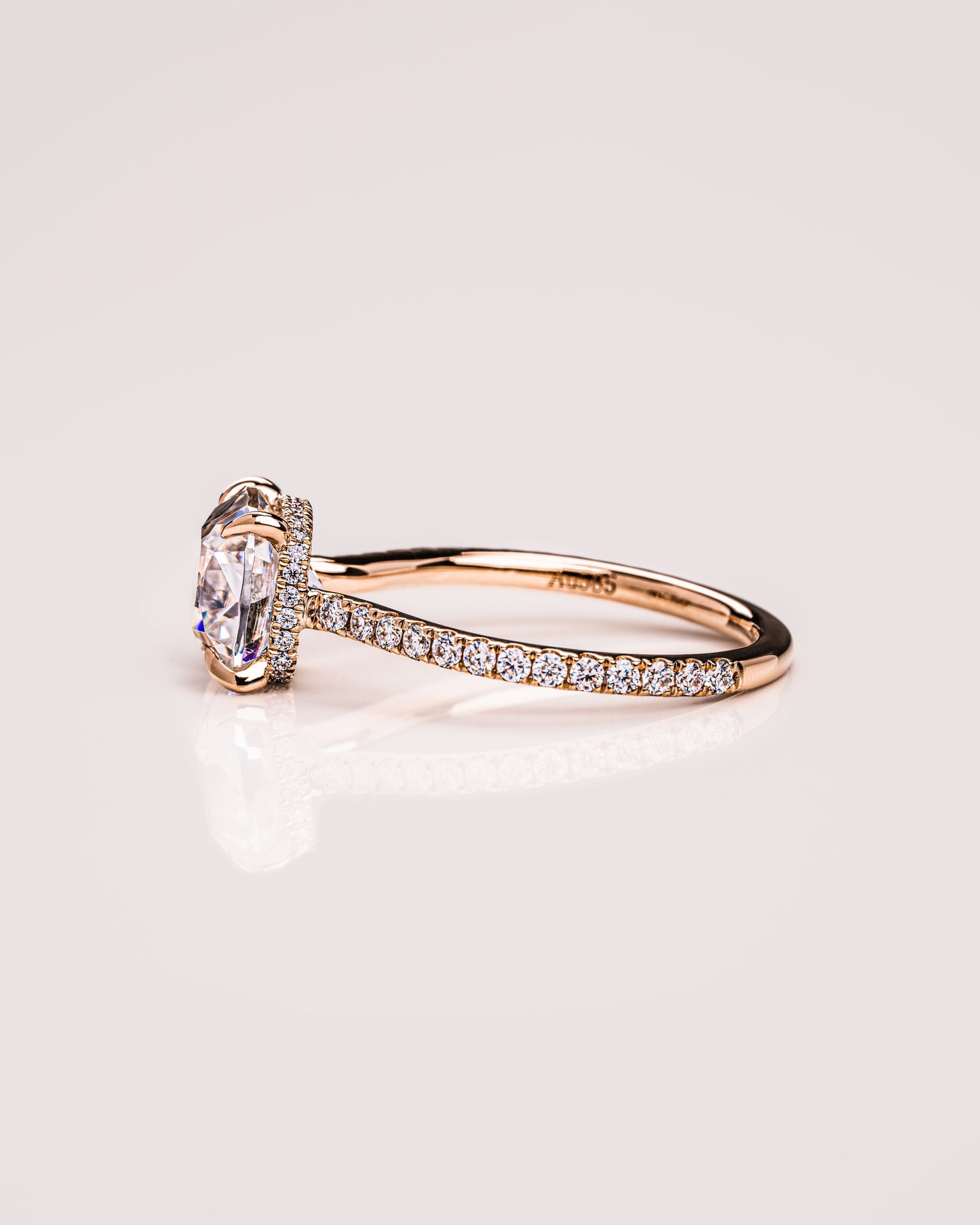 1.74 CT Cushion Pave Moissanite Engagement Ring