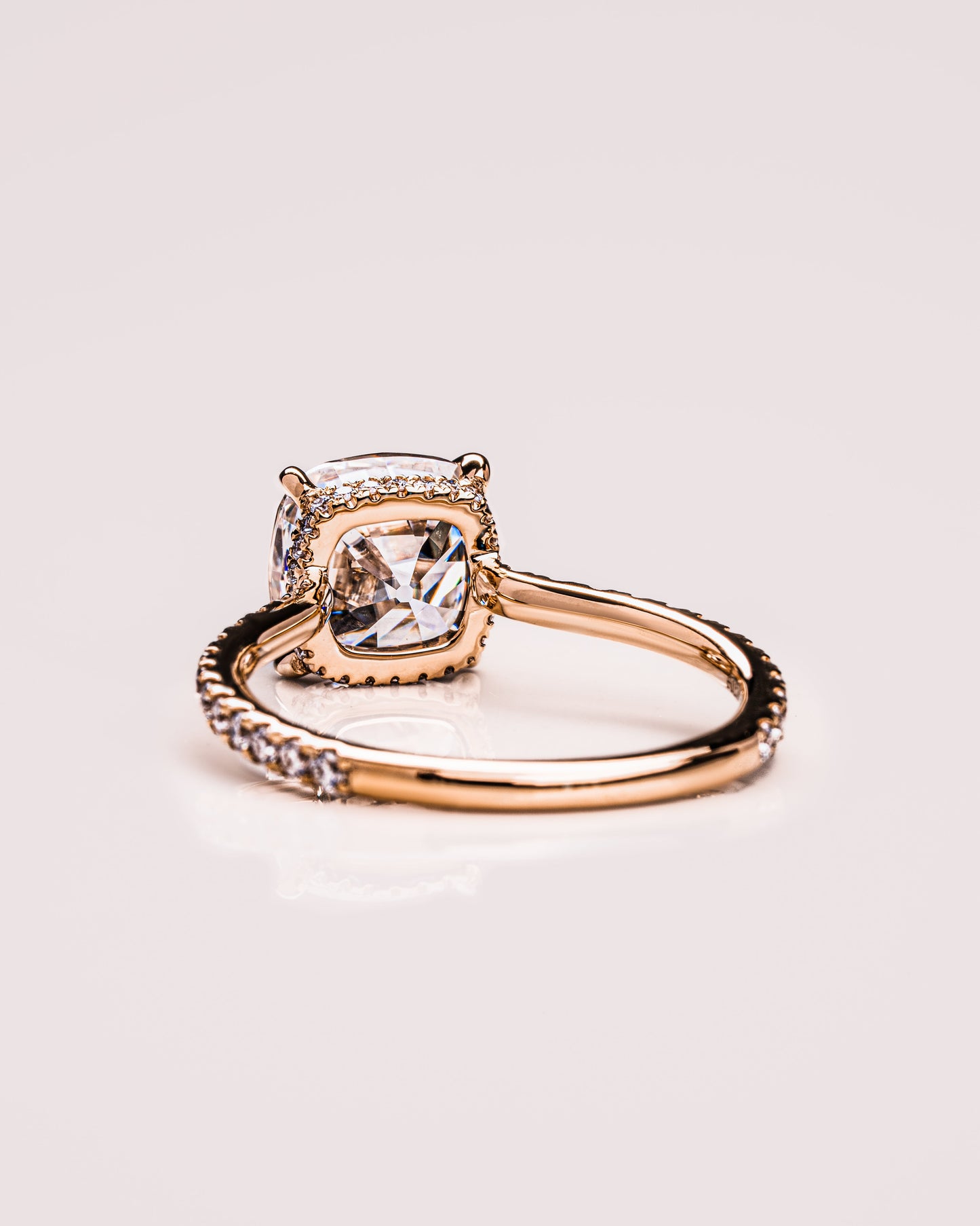 1.74 CT Cushion Pave Moissanite Engagement Ring