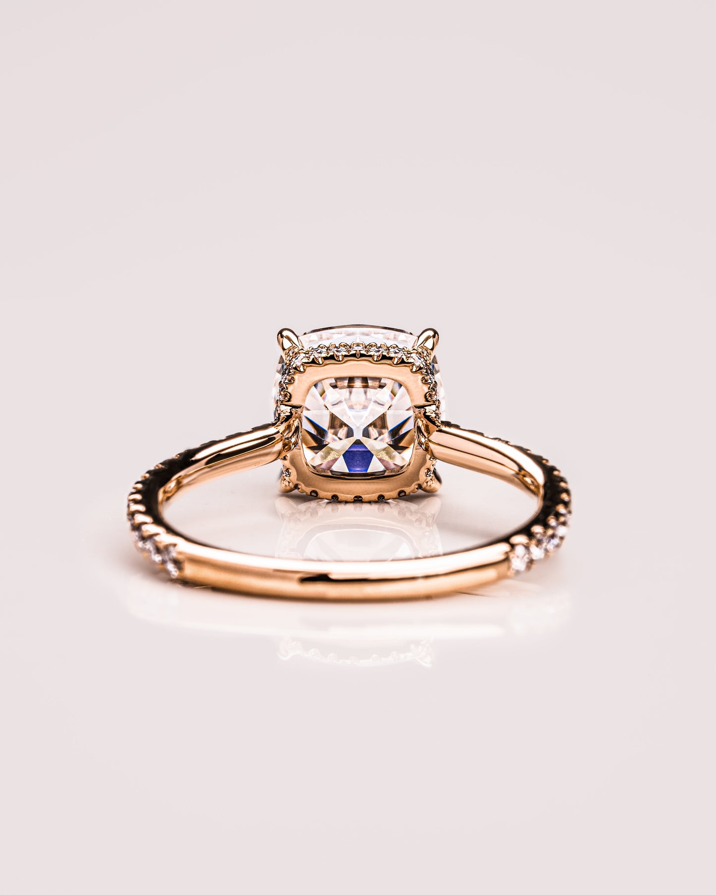 1.74 CT Cushion Pave Moissanite Engagement Ring