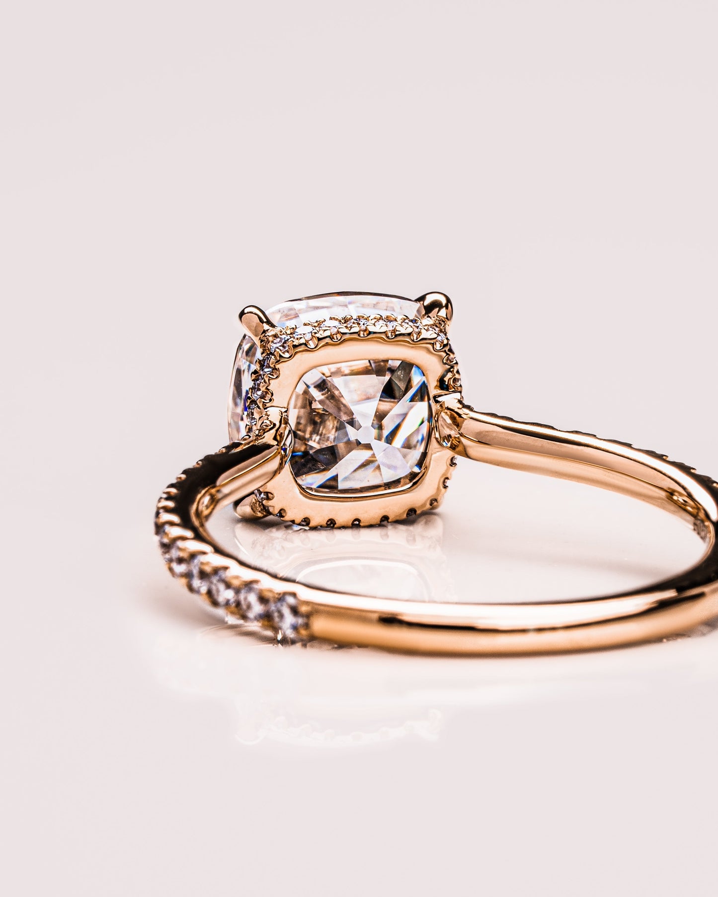 1.74 CT Cushion Pave Moissanite Engagement Ring
