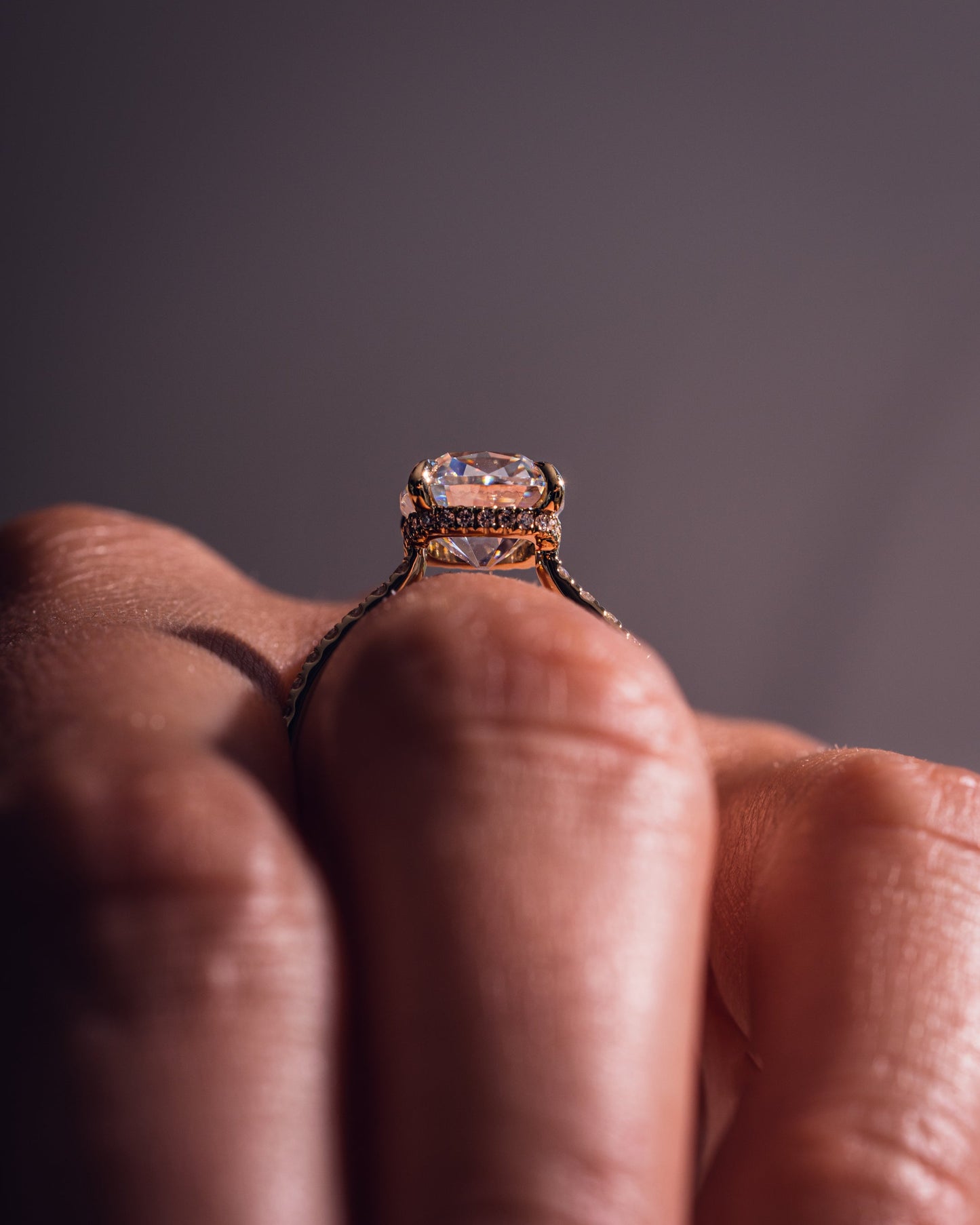 1.74 CT Cushion Pave Moissanite Engagement Ring