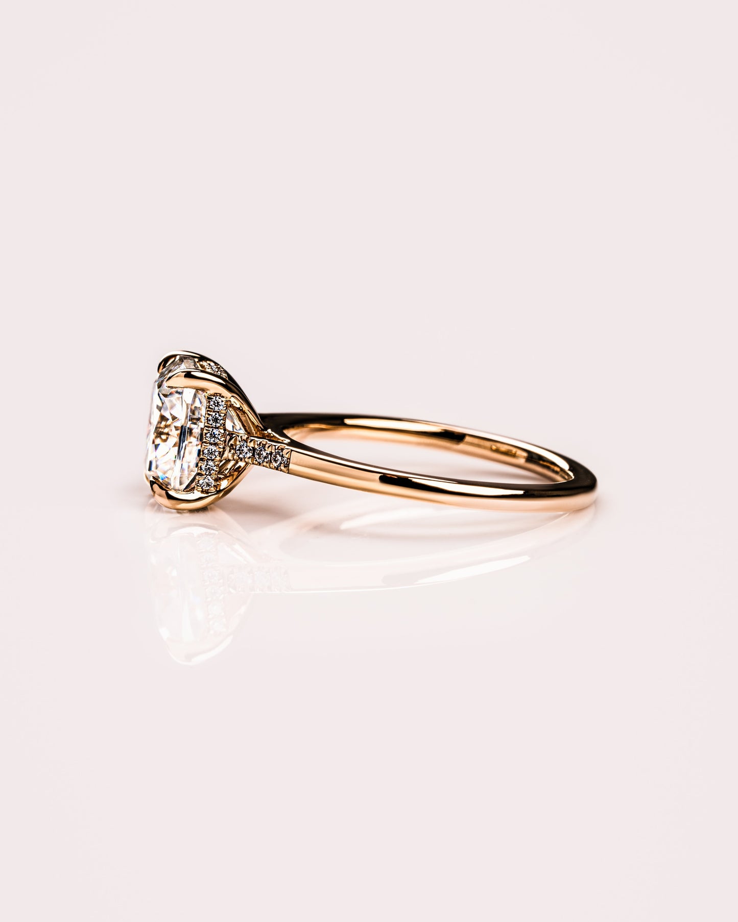 1.49 CT Cushion Cut Hidden Halo Moissanite Engagement Ring